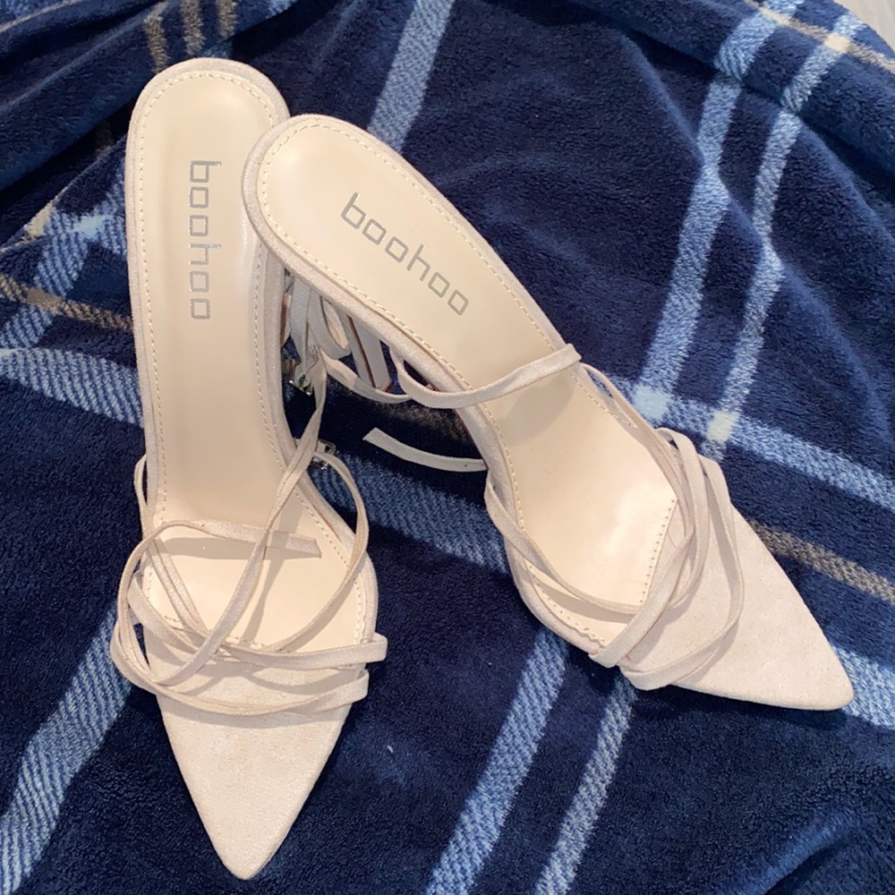 Boohoo Strappy Lace Up Heels